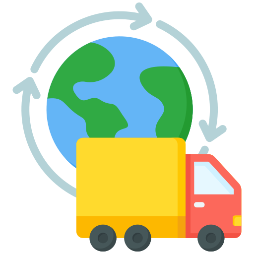 Global shipping coverage icon