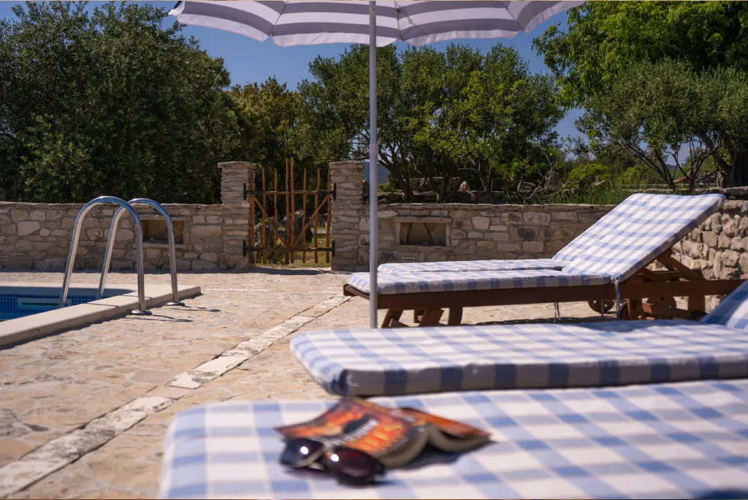 Pool chairs with cover for hospitality venues